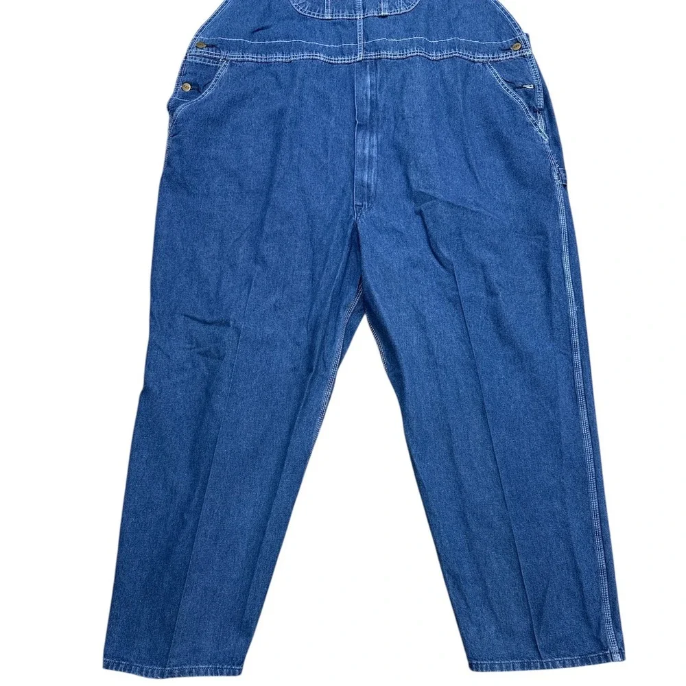 KEY Imperial Denim Overalls Men's Size W56 L30‎ Blue Cotton Workwear Carpenter